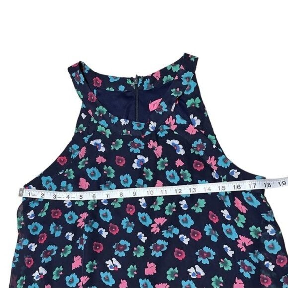 Betsey Johnson Polyester Navy Floral Shift Dress Size 10 - Picture 5 of 8
